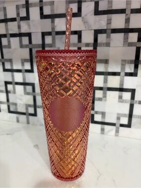 Starbucks 2023 Rose Gold Tumbler with Straw